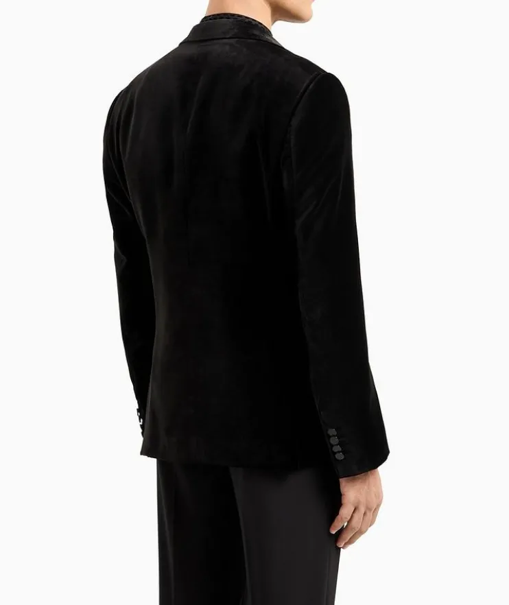 Embossed Velvet Tuxedo Jacket
