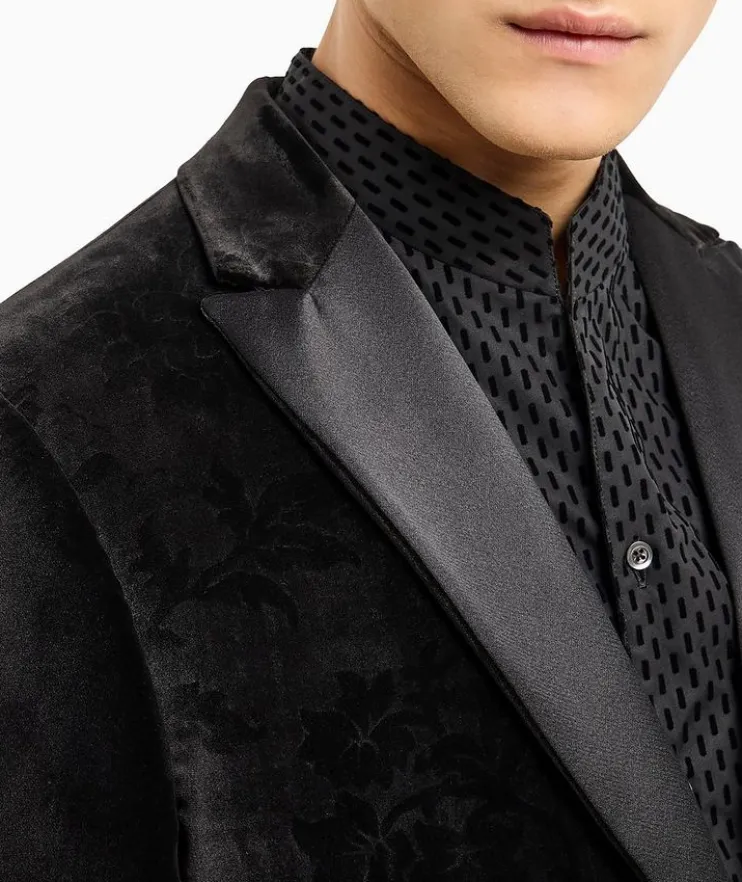 Embossed Velvet Tuxedo Jacket