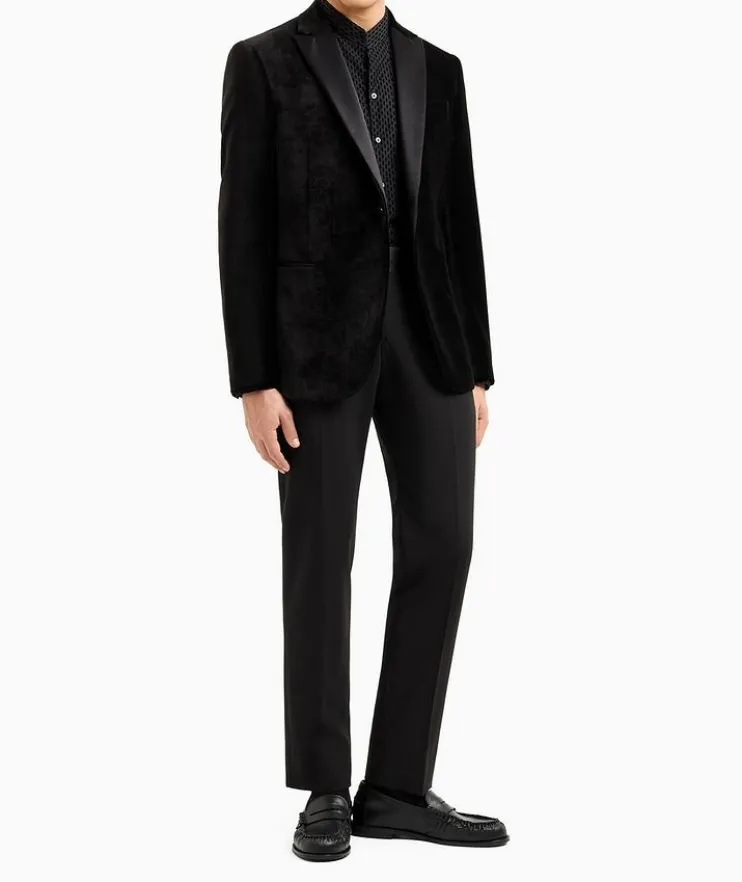Embossed Velvet Tuxedo Jacket