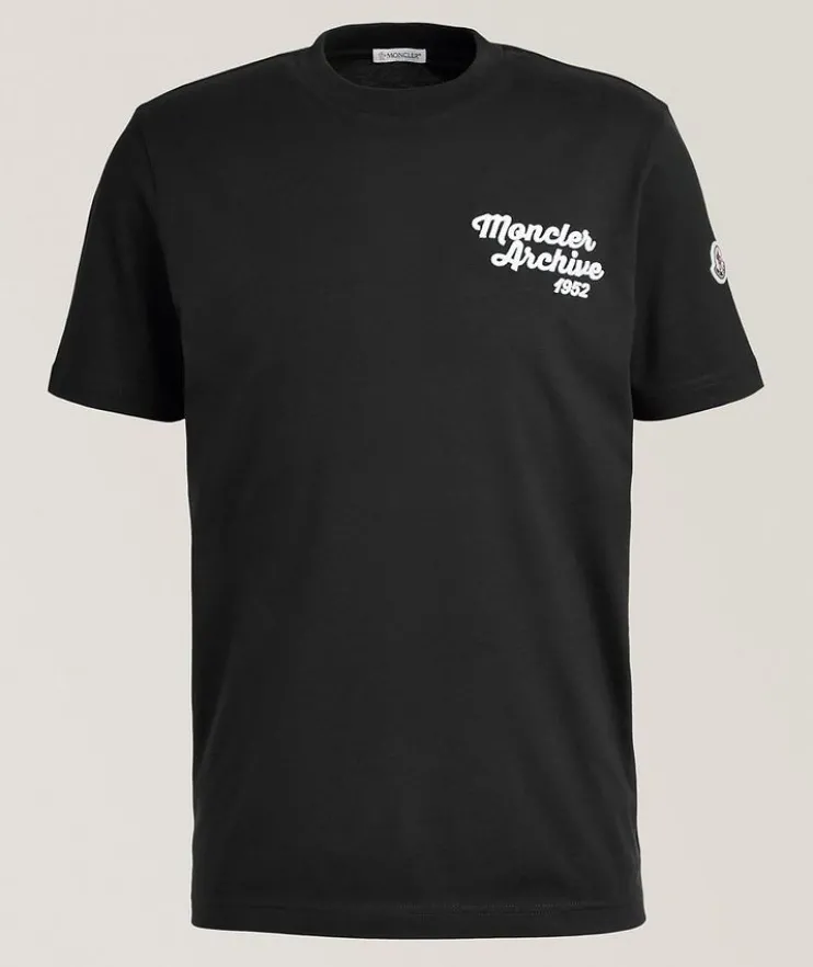 Embroidered Cursive Logo Cotton T-Shirt