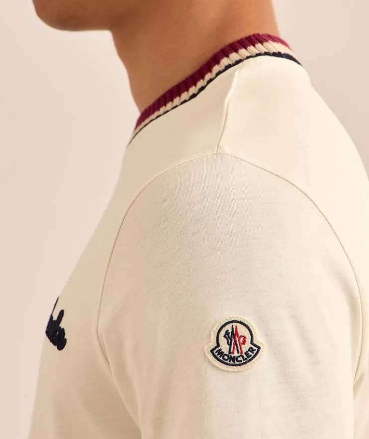 Embroidered Logo Cotton Crewneck T-Shirt