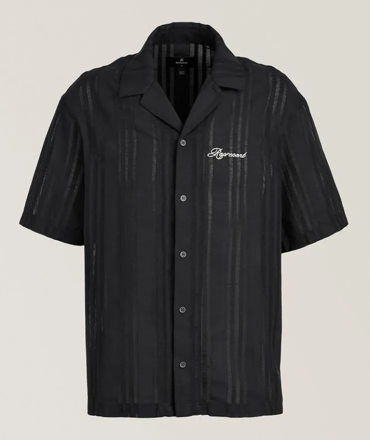 Embroidered Logo Camp Shirt