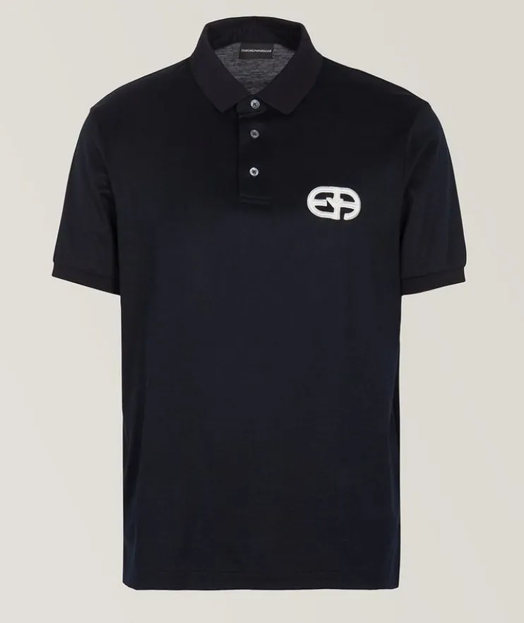 Embroidered Logo Tencel-Cotton Jersey Knit Polo