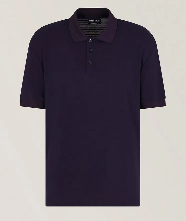 Embroidered Stripe Polo