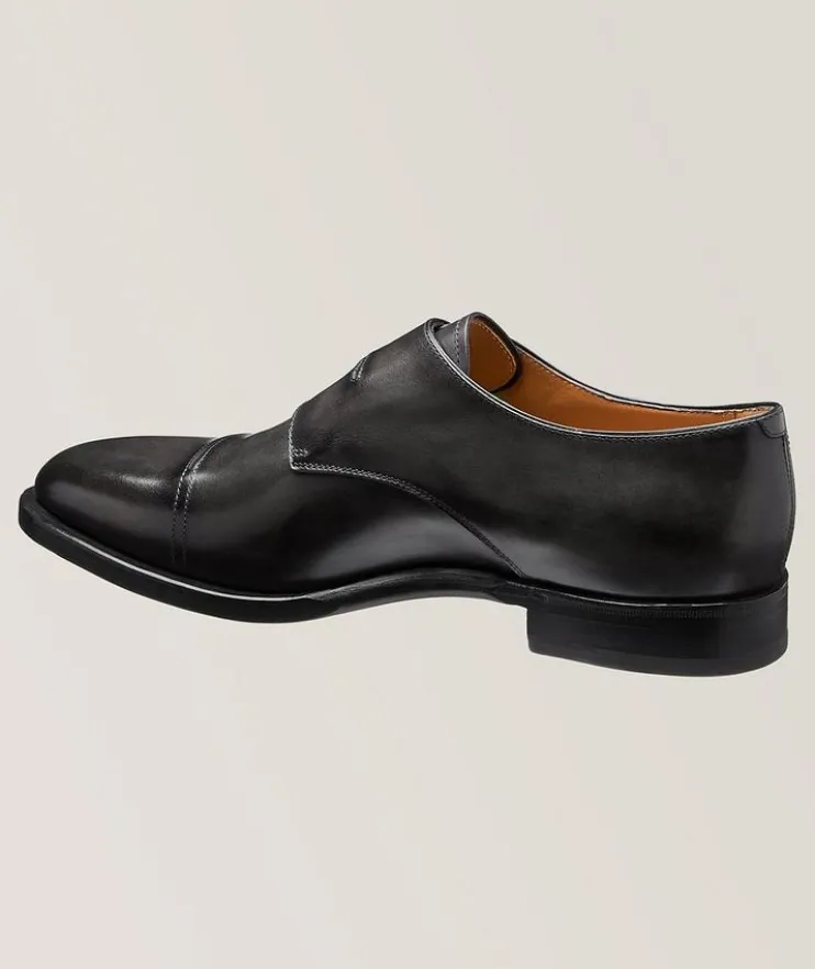 Equilibre Leather Stitch Cutout Double Monkstraps