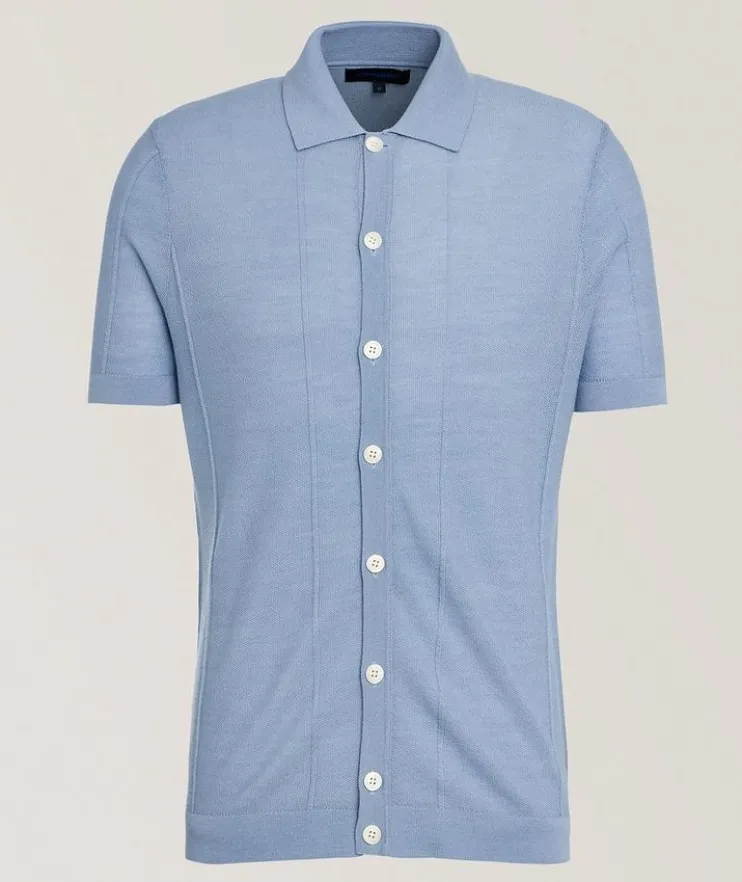 Extrafine Merino Wool-Silk Button Polo