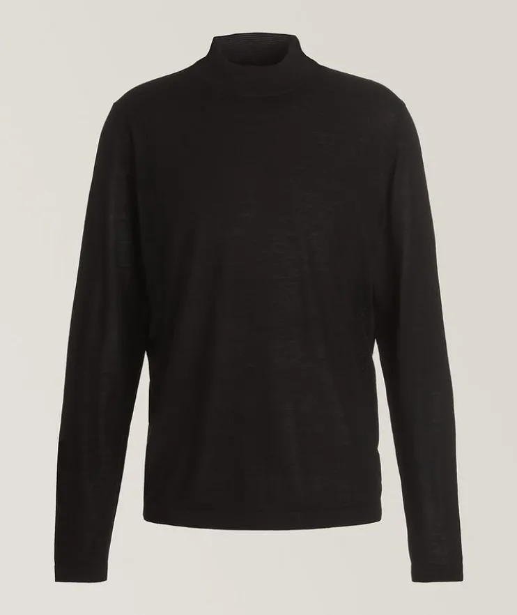 Extrafine Merino Wool Mock Neck Sweater