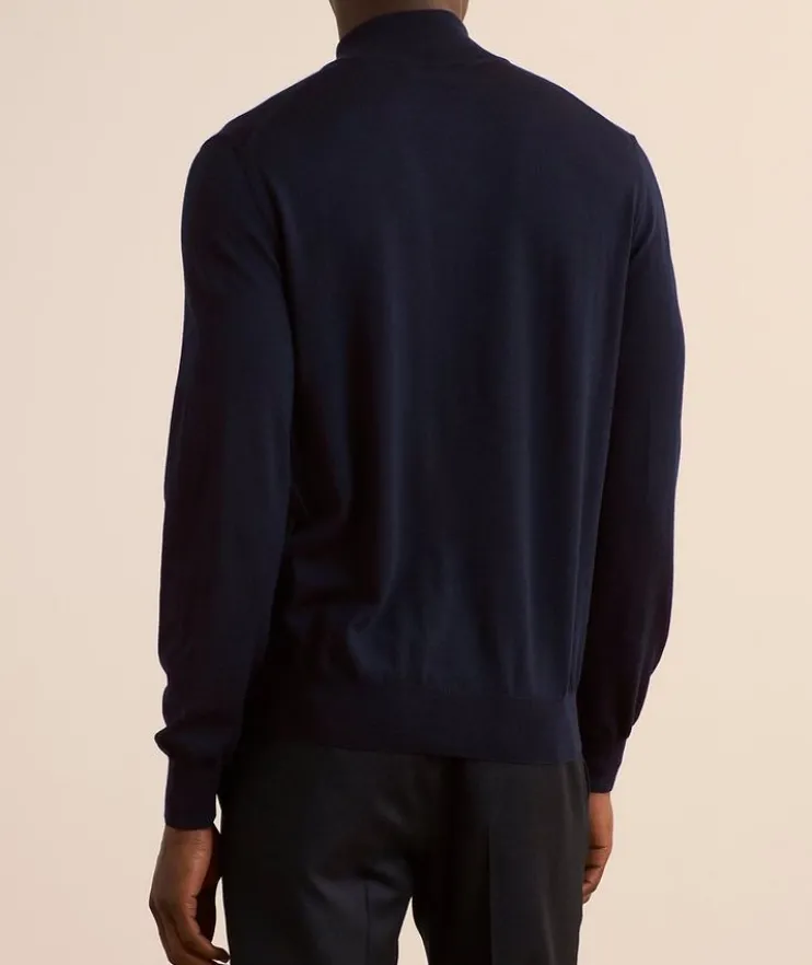 Extrafine Merino Wool Full-Zip Sweater
