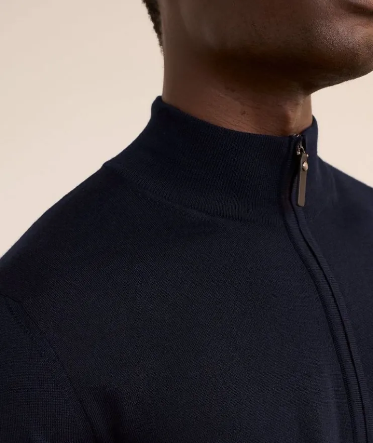 Extrafine Merino Wool Full-Zip Sweater