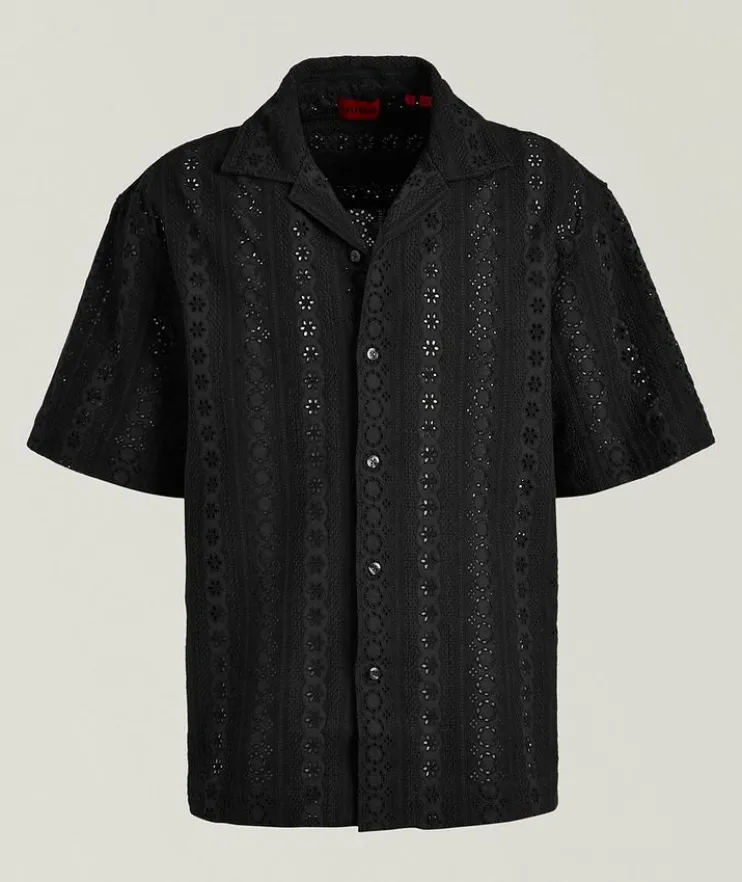 Eyelet Cotton Camp Shirt