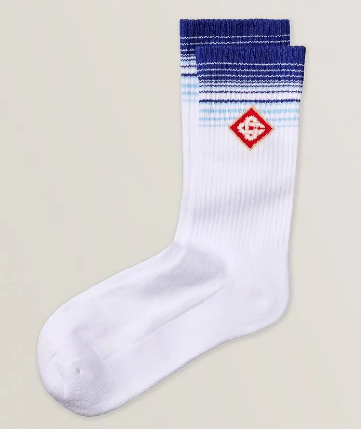 Faded Stripe Logo Socks