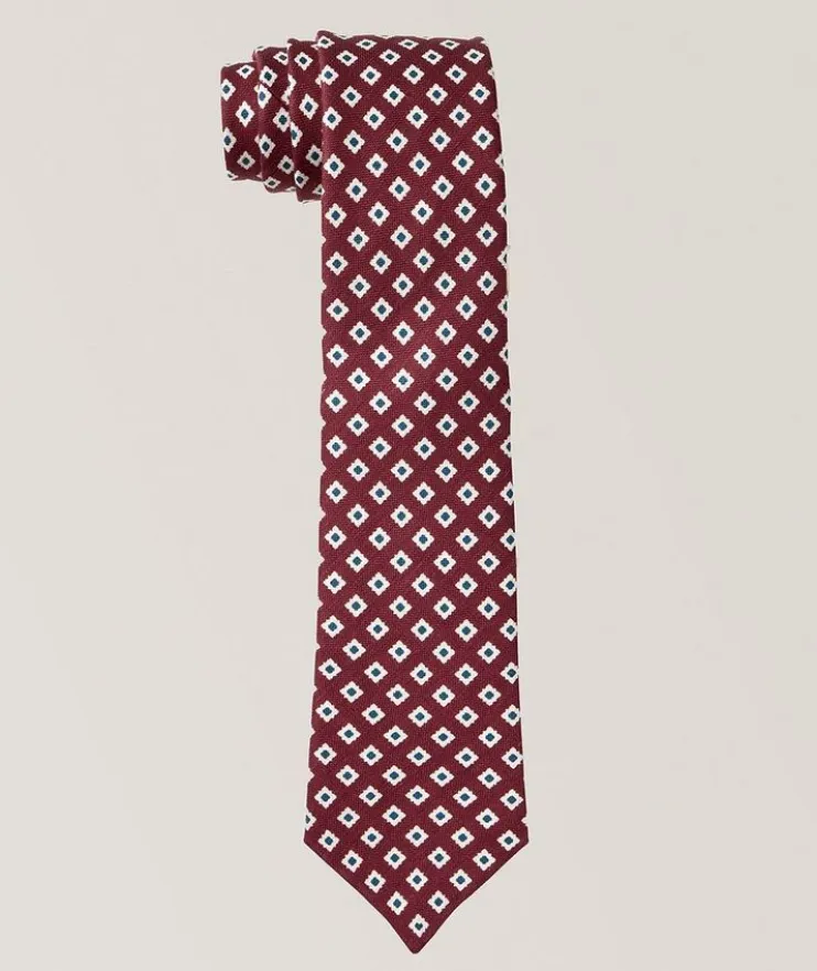 Fantasia Diamond Linen-Silk Tie