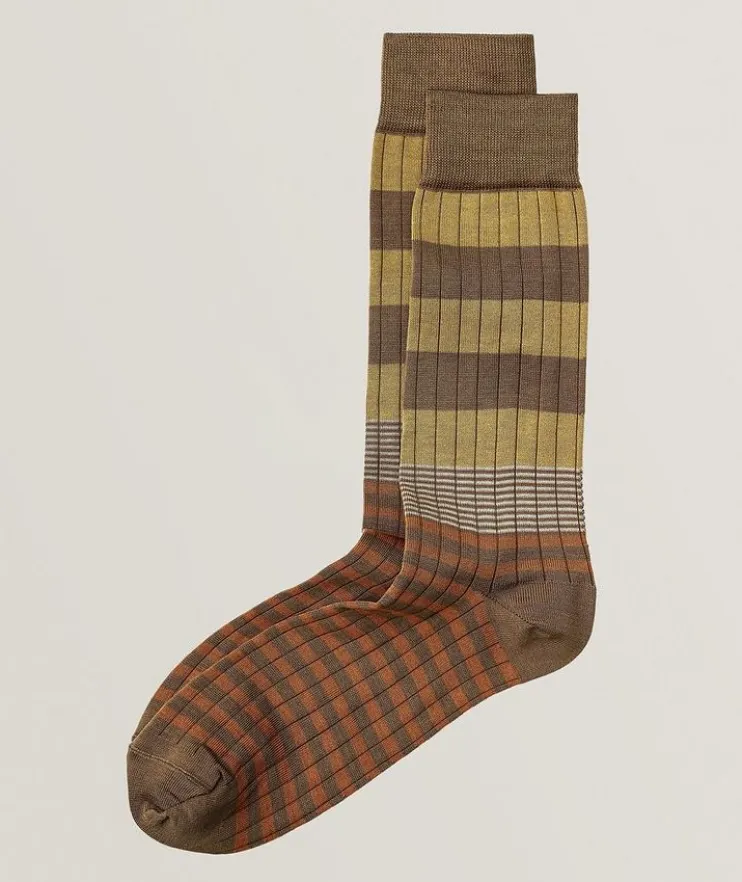 Fantasy Multi-Stripe Stretch-Cotton Socks