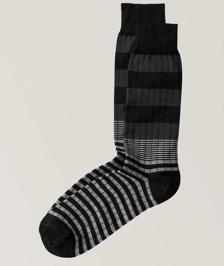 Fantasy Striped Stretch-Cotton Socks
