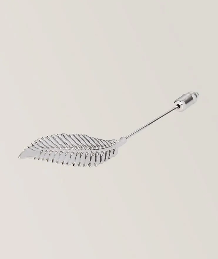 Fern Leaf Palladium Lapel Pin