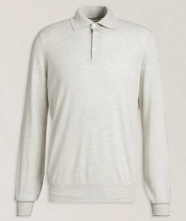 Fine Gauge Wool-Cashmere Knitted Polo