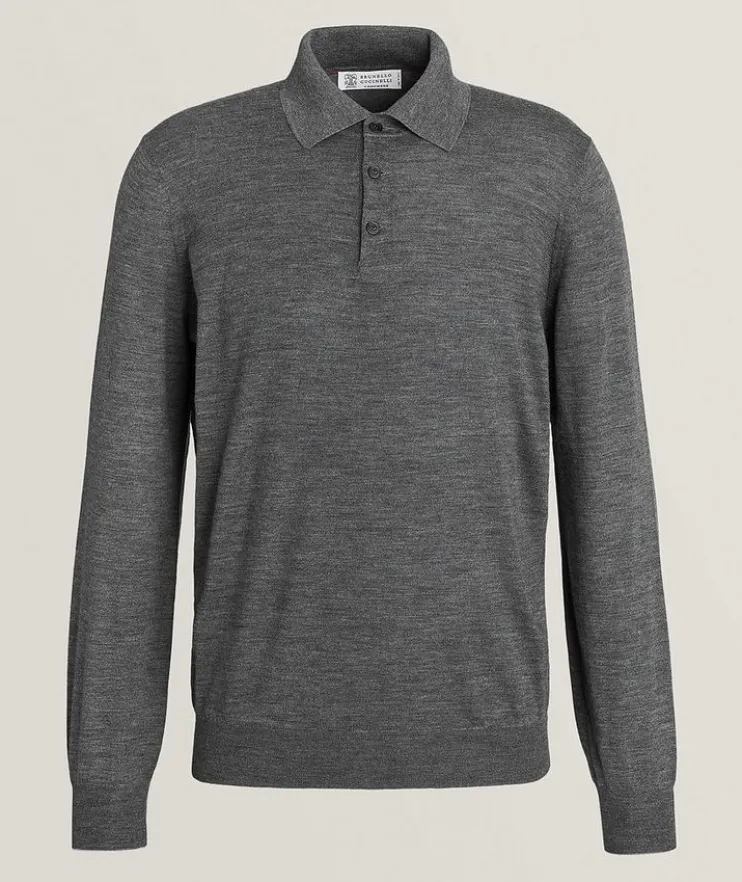 Fine Gauge Wool-Cashmere Knitted Polo
