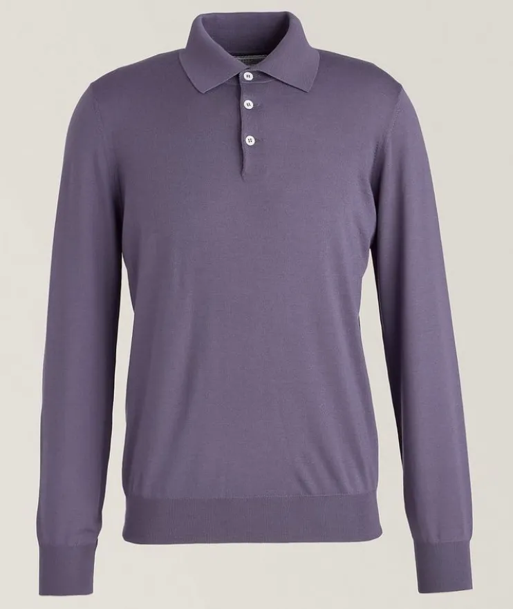 Fine Gauge Wool-Cashmere Knitted Polo