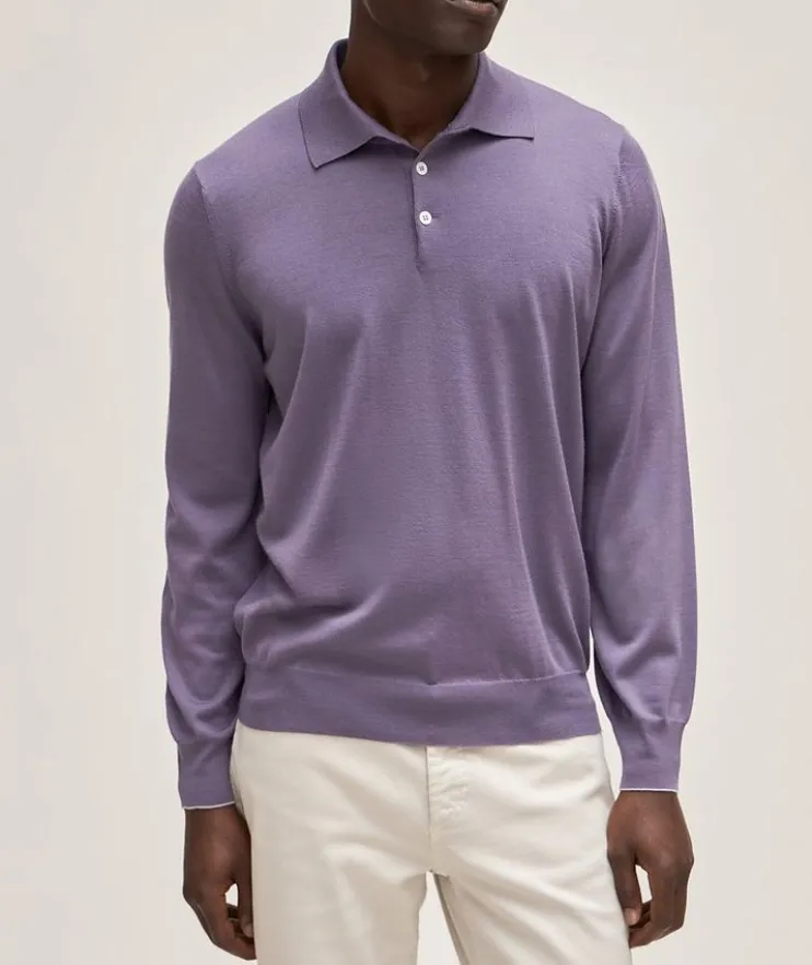 Fine Gauge Wool-Cashmere Knitted Polo