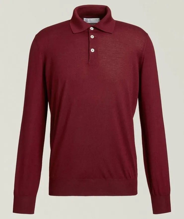 Fine Gauge Wool-Cashmere Knitted Polo