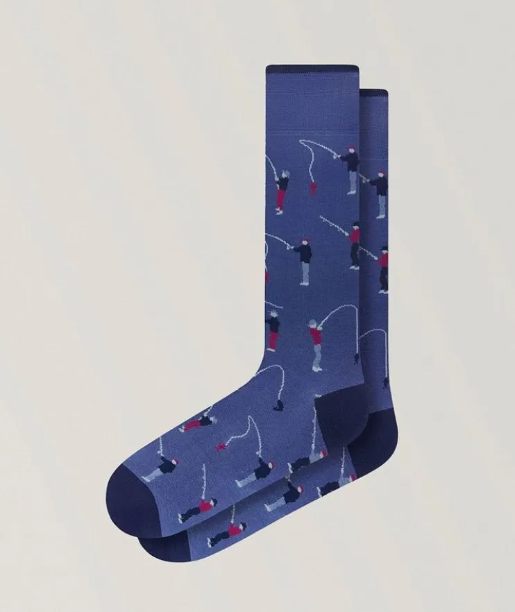 Fishing Stretch-Cotton Socks
