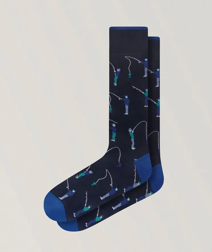 Fishing Stretch-Cotton Socks
