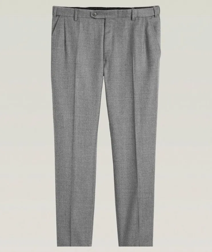 Flat Front Wool Flannel Dress Pants