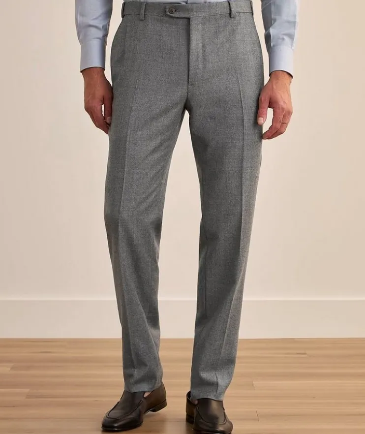 Flat Front Wool Flannel Dress Pants