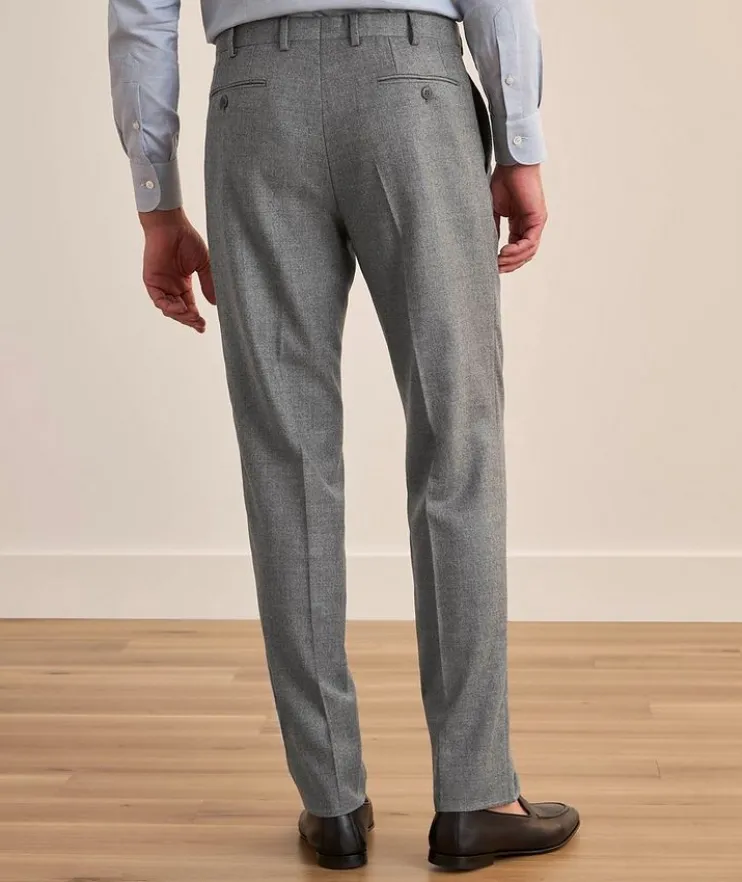 Flat Front Wool Flannel Dress Pants