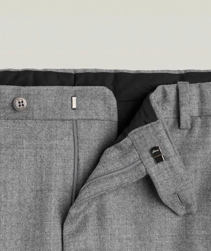 Flat Front Wool Flannel Dress Pants