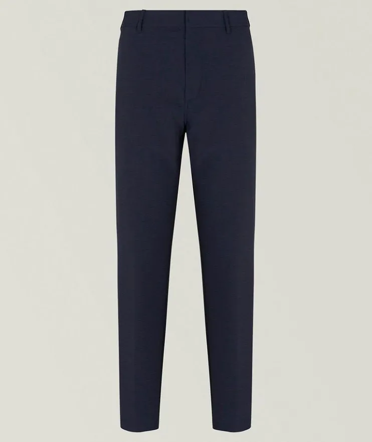 Flat-Front Stretch Seersucker Trousers