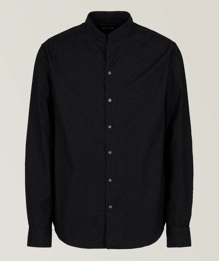 Flocked Chevron Dress Shirt