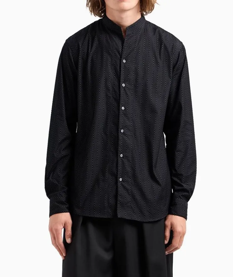 Flocked Chevron Dress Shirt