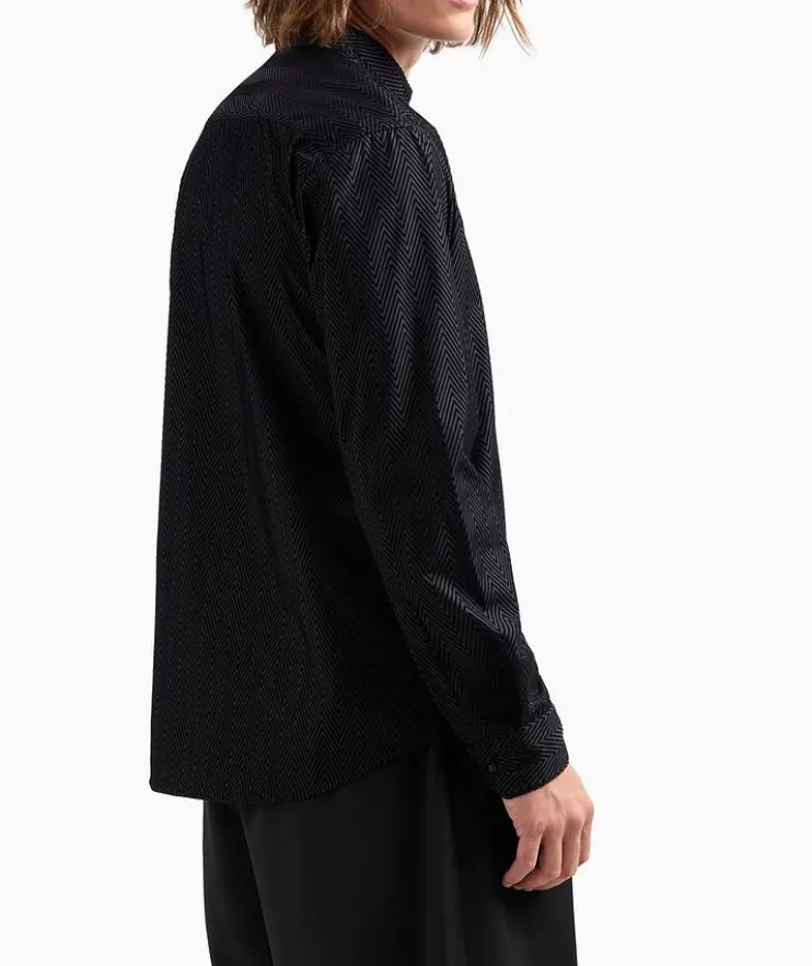 Flocked Chevron Dress Shirt