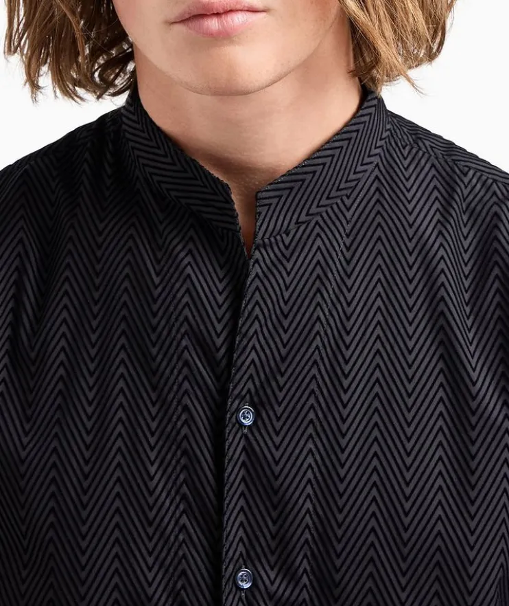 Flocked Chevron Dress Shirt