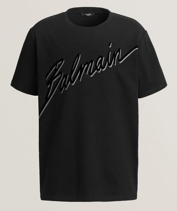 Flocked Cursive Logo T-Shirt