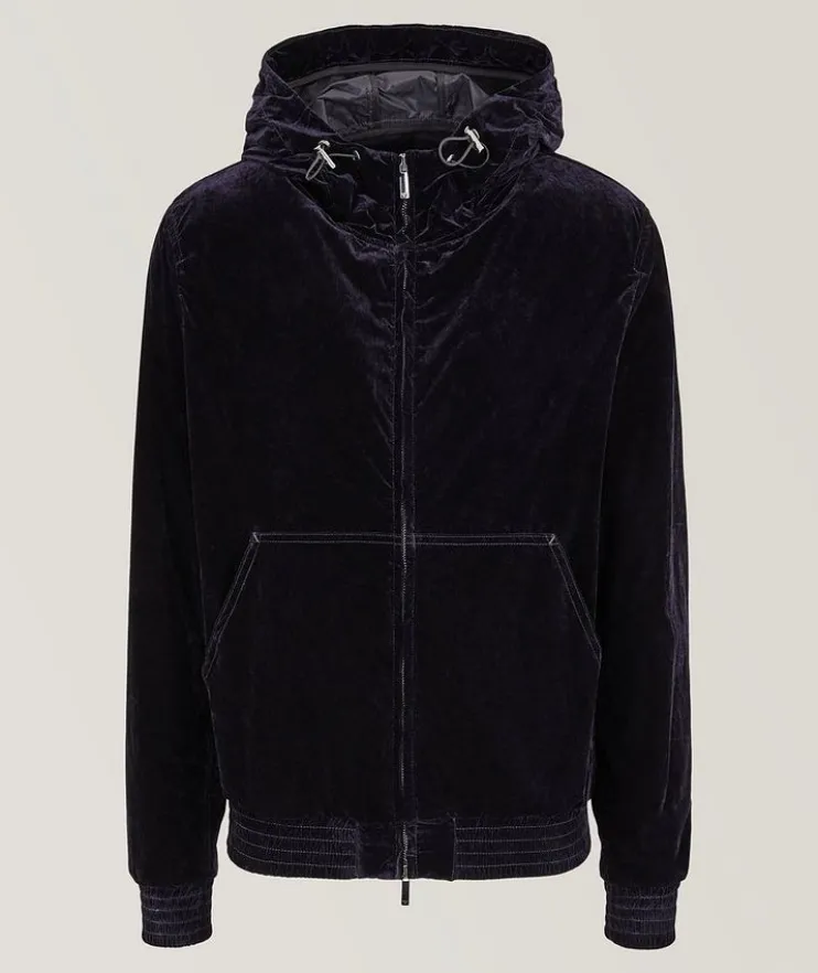 Flocked Hooded Blouson