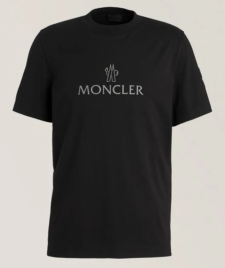 Flocked Logo Cotton T-Shirt