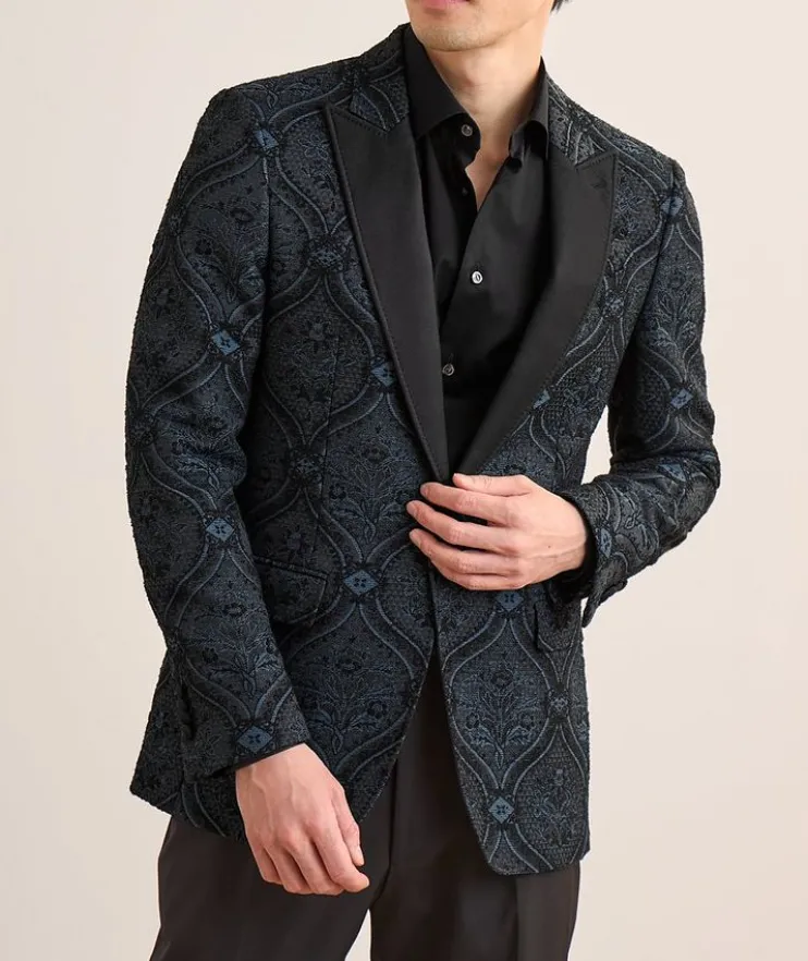 Floral Brocade Silk-Blend Evening Jacket