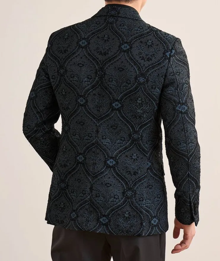 Floral Brocade Silk-Blend Evening Jacket