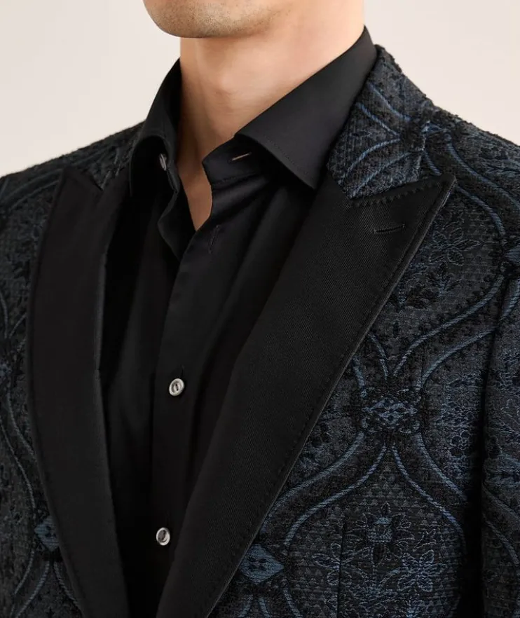 Floral Brocade Silk-Blend Evening Jacket
