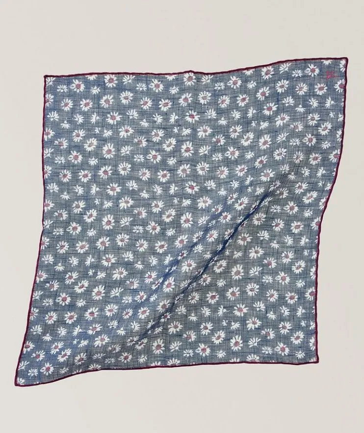 Floral Linen Pocket Square