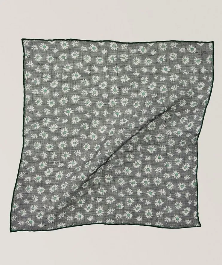 Floral Linen Pocket Square