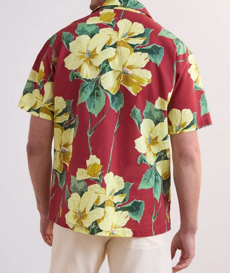 Floral Linen-Cotton Camp Shirt