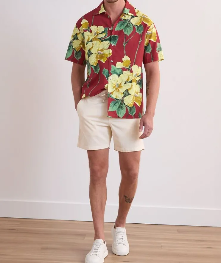 Floral Linen-Cotton Camp Shirt