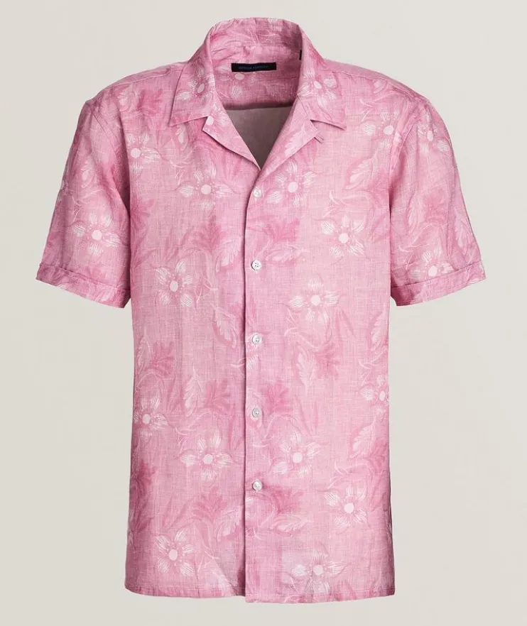 Floral Print Linen Camp Shirt