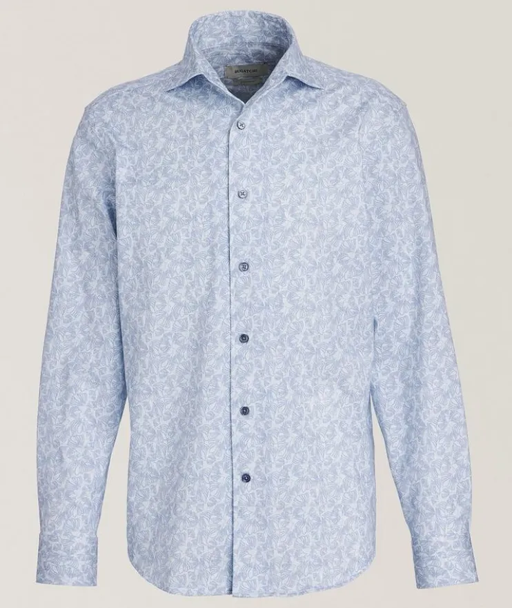 Floral Print Stretch-Cotton Shirt