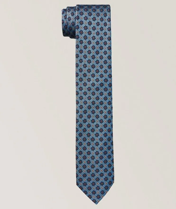 Floral Silk-Cotton Tie