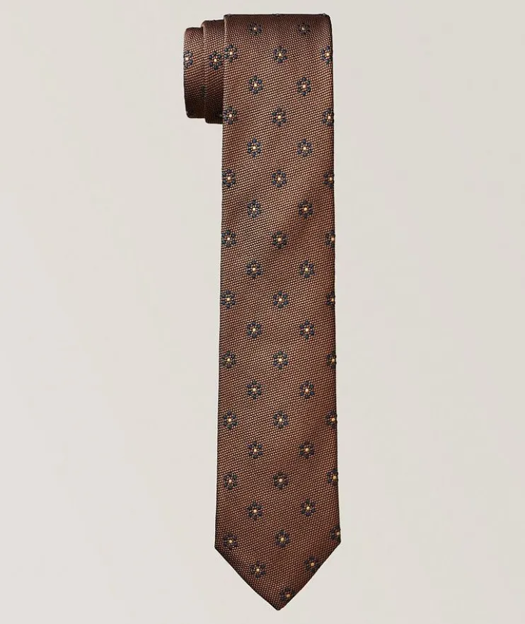 Floral Silk-Cotton Tie