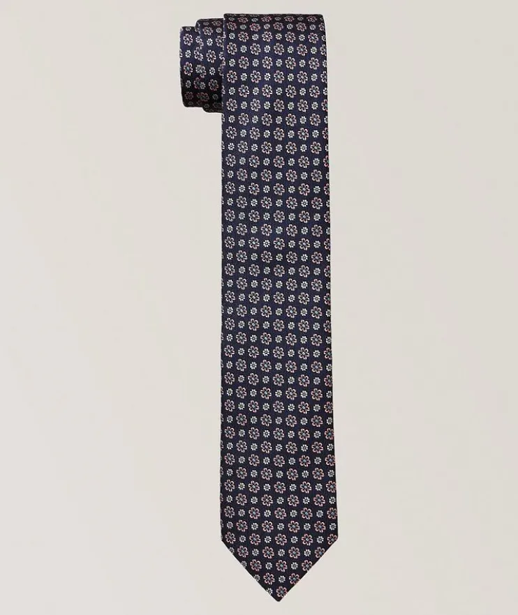 Floral Silk-Cotton Tie